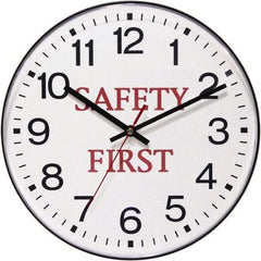 Infinity Insttruments - 11-1/2 Inch Diameter, White Face, Dial Wall Clock - Analog Display, Black Case, Runs on AA Battery - Exact Tool & Supply