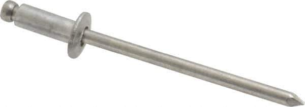 Marson - Button Head Aluminum Open End Blind Rivet - Aluminum Mandrel, 0.126" to 0.187" Grip, 1/4" Head Diam, 0.129" to 0.133" Hole Diam, 0.337" Length Under Head, 1/8" Body Diam - Exact Tool & Supply