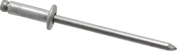 Marson - Button Head Aluminum Open End Blind Rivet - Aluminum Mandrel, 0.188" to 1/4" Grip, 1/4" Head Diam, 0.129" to 0.133" Hole Diam, 0.4" Length Under Head, 1/8" Body Diam - Exact Tool & Supply