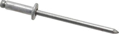 Marson - Button Head Aluminum Open End Blind Rivet - Aluminum Mandrel, 0.188" to 1/4" Grip, 1/4" Head Diam, 0.129" to 0.133" Hole Diam, 0.4" Length Under Head, 1/8" Body Diam - Exact Tool & Supply