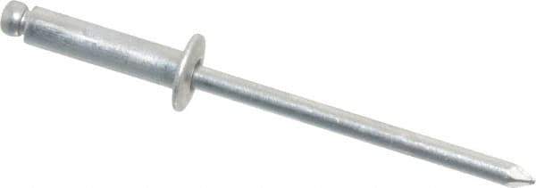 Marson - Button Head Aluminum Open End Blind Rivet - Aluminum Mandrel, 0.313" to 3/8" Grip, 1/4" Head Diam, 0.129" to 0.133" Hole Diam, 0.525" Length Under Head, 1/8" Body Diam - Exact Tool & Supply