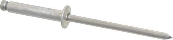 Marson - Button Head Aluminum Open End Blind Rivet - Aluminum Mandrel, 0.376" to 1/2" Grip, 1/4" Head Diam, 0.129" to 0.133" Hole Diam, 0.65" Length Under Head, 1/8" Body Diam - Exact Tool & Supply