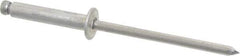 Marson - Button Head Aluminum Open End Blind Rivet - Aluminum Mandrel, 0.376" to 1/2" Grip, 1/4" Head Diam, 0.129" to 0.133" Hole Diam, 0.65" Length Under Head, 1/8" Body Diam - Exact Tool & Supply