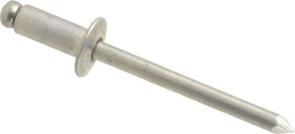 Marson - Button Head Aluminum Open End Blind Rivet - Aluminum Mandrel, 0.188" to 1/4" Grip, 3/8" Head Diam, 0.192" to 0.196" Hole Diam, 0.45" Length Under Head, 3/16" Body Diam - Exact Tool & Supply