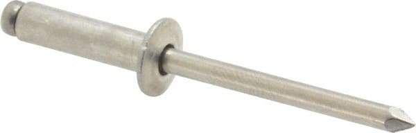 Marson - Button Head Aluminum Open End Blind Rivet - Aluminum Mandrel, 0.376" to 1/2" Grip, 3/8" Head Diam, 0.192" to 0.196" Hole Diam, 0.7" Length Under Head, 3/16" Body Diam - Exact Tool & Supply