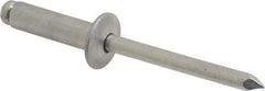 Marson - Button Head Aluminum Open End Blind Rivet - Aluminum Mandrel, 0.501" to 5/8" Grip, 1/2" Head Diam, 0.257" to 0.261" Hole Diam, 7/8" Length Under Head, 1/4" Body Diam - Exact Tool & Supply