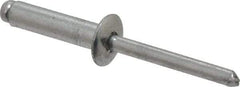 Marson - Button Head Aluminum Open End Blind Rivet - Aluminum Mandrel, 0.626" to 3/4" Grip, 1/2" Head Diam, 0.257" to 0.261" Hole Diam, 1" Length Under Head, 1/4" Body Diam - Exact Tool & Supply