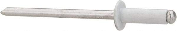 Marson - Button Head Aluminum Open End Blind Rivet - Aluminum Mandrel, 0.188" to 1/4" Grip, 1/4" Head Diam, 0.129" to 0.133" Hole Diam, 0.4" Length Under Head, 1/8" Body Diam - Exact Tool & Supply
