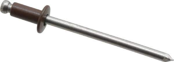 Marson - Button Head Aluminum Open End Blind Rivet - Aluminum Mandrel, 0.063" to 1/8" Grip, 1/4" Head Diam, 0.129" to 0.133" Hole Diam, 0.275" Length Under Head, 1/8" Body Diam - Exact Tool & Supply