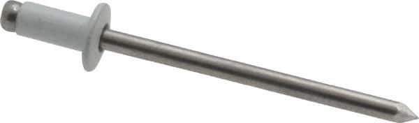 Marson - Button Head Aluminum Open End Blind Rivet - Aluminum Mandrel, 0.063" to 1/8" Grip, 1/4" Head Diam, 0.129" to 0.133" Hole Diam, 0.275" Length Under Head, 1/8" Body Diam - Exact Tool & Supply