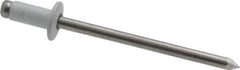 Marson - Button Head Aluminum Open End Blind Rivet - Aluminum Mandrel, 0.063" to 1/8" Grip, 1/4" Head Diam, 0.129" to 0.133" Hole Diam, 0.275" Length Under Head, 1/8" Body Diam - Exact Tool & Supply