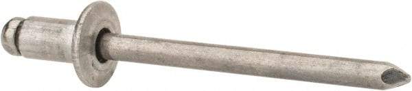 Marson - Button Head Aluminum Open End Blind Rivet - Steel Mandrel, 0.032" to 1/8" Grip, 3/8" Head Diam, 0.192" to 0.196" Hole Diam, 0.325" Length Under Head, 3/16" Body Diam - Exact Tool & Supply