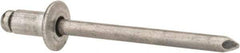 Marson - Button Head Aluminum Open End Blind Rivet - Steel Mandrel, 0.032" to 1/8" Grip, 3/8" Head Diam, 0.192" to 0.196" Hole Diam, 0.325" Length Under Head, 3/16" Body Diam - Exact Tool & Supply