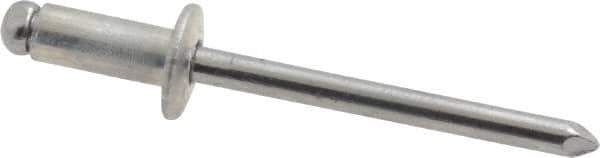 Marson - Button Head Aluminum Open End Blind Rivet - Steel Mandrel, 3/16" to 1/4" Grip, 3/8" Head Diam, 0.192" to 0.196" Hole Diam, 0.45" Length Under Head, 3/16" Body Diam - Exact Tool & Supply