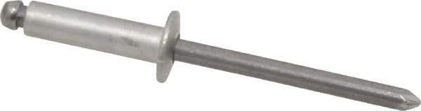 Marson - Button Head Aluminum Open End Blind Rivet - Steel Mandrel, 0.376" to 1/2" Grip, 3/8" Head Diam, 0.192" to 0.196" Hole Diam, 0.7" Length Under Head, 3/16" Body Diam - Exact Tool & Supply