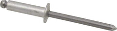 Marson - Button Head Aluminum Open End Blind Rivet - Steel Mandrel, 0.376" to 1/2" Grip, 3/8" Head Diam, 0.192" to 0.196" Hole Diam, 0.7" Length Under Head, 3/16" Body Diam - Exact Tool & Supply