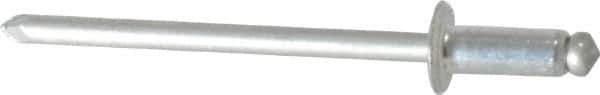 Marson - Button Head Stainless Steel Open End Blind Rivet - Stainless Steel Mandrel, 0.126" to 3/16" Grip, 1/4" Head Diam, 0.129" to 0.133" Hole Diam, 0.337" Length Under Head, 1/8" Body Diam - Exact Tool & Supply