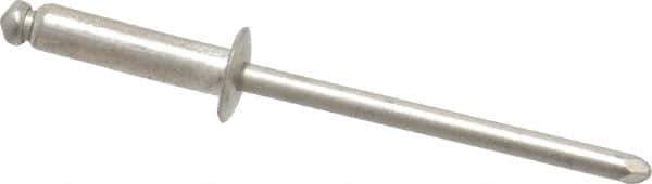 Marson - Button Head Stainless Steel Open End Blind Rivet - Stainless Steel Mandrel, 5/16" to 3/8" Grip, 1/4" Head Diam, 0.129" to 0.133" Hole Diam, 0.525" Length Under Head, 1/8" Body Diam - Exact Tool & Supply