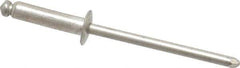Marson - Button Head Stainless Steel Open End Blind Rivet - Stainless Steel Mandrel, 5/16" to 3/8" Grip, 1/4" Head Diam, 0.129" to 0.133" Hole Diam, 0.525" Length Under Head, 1/8" Body Diam - Exact Tool & Supply