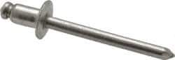 Marson - Button Head Stainless Steel Open End Blind Rivet - Stainless Steel Mandrel, 1/32" to 1/8" Grip, 3/8" Head Diam, 0.192" to 0.196" Hole Diam, 0.325" Length Under Head, 3/16" Body Diam - Exact Tool & Supply
