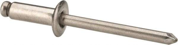 Marson - Button Head Stainless Steel Open End Blind Rivet - Stainless Steel Mandrel, 5/16" to 3/8" Grip, 3/8" Head Diam, 0.192" to 0.196" Hole Diam, 0.575" Length Under Head, 3/16" Body Diam - Exact Tool & Supply