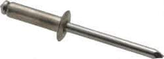 Marson - Button Head Stainless Steel Open End Blind Rivet - Stainless Steel Mandrel, 0.376" to 1/2" Grip, 3/8" Head Diam, 0.192" to 0.196" Hole Diam, 0.7" Length Under Head, 3/16" Body Diam - Exact Tool & Supply