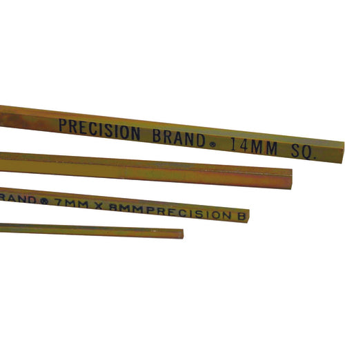 10 mm Square Metric Keystock, Gold Dichromate Finish, 12″ Length - Exact Tool & Supply