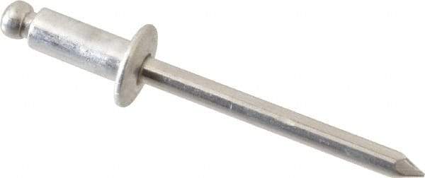 Marson - Button Head Aluminum Open End Blind Rivet - Aluminum Mandrel, 3/16" to 1/4" Grip, 3/8" Head Diam, 0.192" to 0.196" Hole Diam, 0.45" Length Under Head, 3/16" Body Diam - Exact Tool & Supply