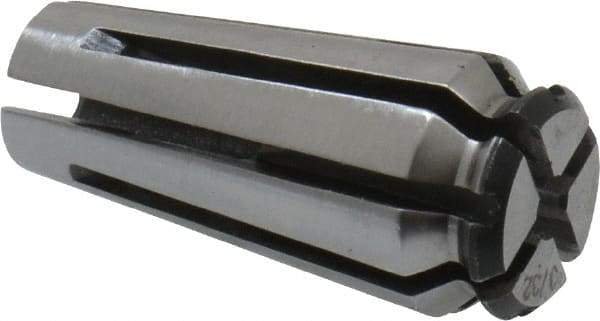 Centaur - 5/64 to 3/32 Inch Collet Capacity, Series 25 AF Collet - 0.44 Inch Overall Diameter, 1 Inch Overall Length - Exact Tool & Supply