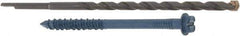 Made in USA - 1/4" Diam, 3-1/4" Length Under Head, Hex Drive, Concrete Screw & Masonry Fastener - Steel, Blue Climaseal Finish, Includes Drill Bit - Exact Tool & Supply