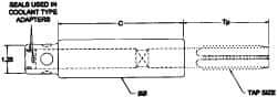 Parlec - 0.7" Tap Shank Diam, 17/32" Tap Square Size, 3/8" Pipe Tap, - 3.7" Projection, 1-1/4" Shank OD, Through Coolant, Series Numertap 770 - Exact Tool & Supply