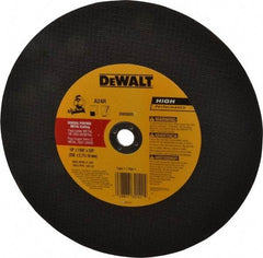 DeWALT - 10" 24 Grit Aluminum Oxide Cutoff Wheel - 7/64" Thick, 5/8" Arbor, 6,100 Max RPM, Use with Stationary Tools - Exact Tool & Supply