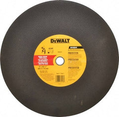 DeWALT - 16" Aluminum Oxide Cutoff Wheel - 7/64" Thick, 1" Arbor, 3,800 Max RPM, Use with Stationary Tools - Exact Tool & Supply