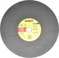 DeWALT - 14" Aluminum Oxide Cutoff Wheel - 1/8" Thick, 1" Arbor, 5,500 Max RPM, Use with Circular Saws - Exact Tool & Supply