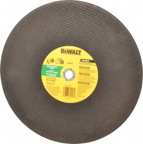 DeWALT - 14" Silicon Carbide Cutoff Wheel - 1/8" Thick, 20mm Arbor, 5,500 Max RPM, Use with Circular Saws - Exact Tool & Supply