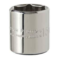 Proto - 1/4" Drive, Standard Hand Socket - 6 Points, 7/8" OAL, Alloy Steel, Chrome Finish - Exact Tool & Supply