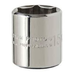 Proto - 1/4" Drive, Standard Hand Socket - 6 Points, 7/8" OAL, Alloy Steel, Chrome Finish - Exact Tool & Supply