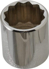 Proto - 3/8" Drive, Standard Hand Socket - 12 Points, 1-5/16" OAL, Chrome Vanadium, Chrome Finish - Exact Tool & Supply