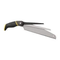 Stanley - 6, 8, 10" Carbon Steel Blade 3-in-1 Saw Set - Aluminum, ABS, TPR Handle, Black Plastic Pistol Grip, 15" OAL - Exact Tool & Supply
