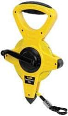 Stanley - 100' x 1/2" Tape Measure - 1/8" & 1/100 & 1/10 & 0.10' Graduation, Engineer Scale Graduation Style, Yellow/Black Case - Exact Tool & Supply