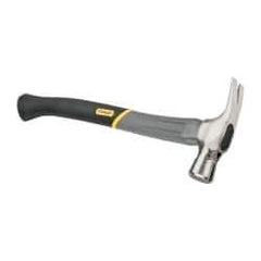 Stanley - 1-3/8 Lb Head, Straight Rip Claw Axe Handle Framing Hammer - 18" OAL, Forged Steel Head, 1-1/4" Face Diam, Checkered Face, Graphite Handle with Grip - Exact Tool & Supply