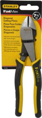Stanley - 7-1/2" OAL, Diagonal Cutter - 15/16" Jaw Length x 7/8" Jaw Width, Oval Head, Double Injection Molded Handle - Exact Tool & Supply