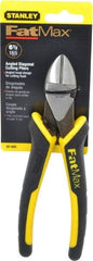 Stanley - 6-1/2" OAL, Diagonal Cutter - 7/8" Jaw Length x 1" Jaw Width, Oval/Angled Head, Double Injection Molded Handle - Exact Tool & Supply