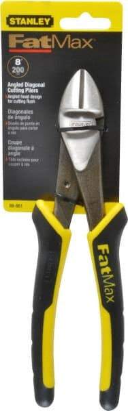Stanley - 8" OAL, Diagonal Cutter - 1" Jaw Length x 1-1/16" Jaw Width, Oval/Angled Head, Double Injection Molded Handle - Exact Tool & Supply