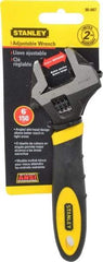 Stanley - 1" Jaw Capacity, 6" Standard Adjustable Wrench - Chrome Vanadium Steel, Black Finish, 7" OAL - Exact Tool & Supply