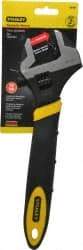 Stanley - 1-1/2" Jaw Capacity, 12" Standard Adjustable Wrench - Chrome Vanadium Steel, Black Finish, 12" OAL - Exact Tool & Supply