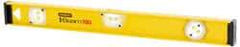 Stanley - 48" Long 3 Vial I-Beam Level - Aluminum, Yellow, 1 Plumb & 2 Level Vials - Exact Tool & Supply