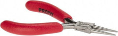 Proto - 4-1/2" OAL, 1-3/64" Jaw Length x 27/64" Jaw Width, Long Nose Mini Pliers - Standard Jaw, Round Nose Head, ESD Cushion Handles, with Spring - Exact Tool & Supply
