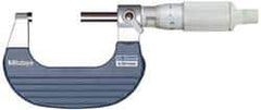 Mitutoyo - 25 to 50mm Range, 0.001mm Graduation, Mechanical Outside Micrometer - Ratchet Stop Thimble, Accurate to 2µm - Exact Tool & Supply