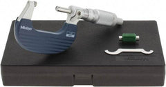 Mitutoyo - 1 to 2" Range, 0.0001" Graduation, Mechanical Outside Micrometer - Ratchet Stop Thimble, Accurate to 0.0001" - Exact Tool & Supply